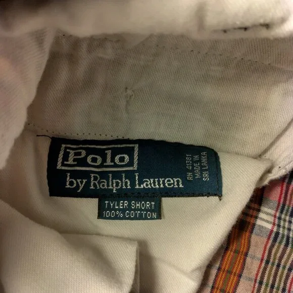 Polo Ralph Lauren Tyler Short Shorts Men Size 36 Plaid Red Blue Yellow Pleated - Picture 6 of 13